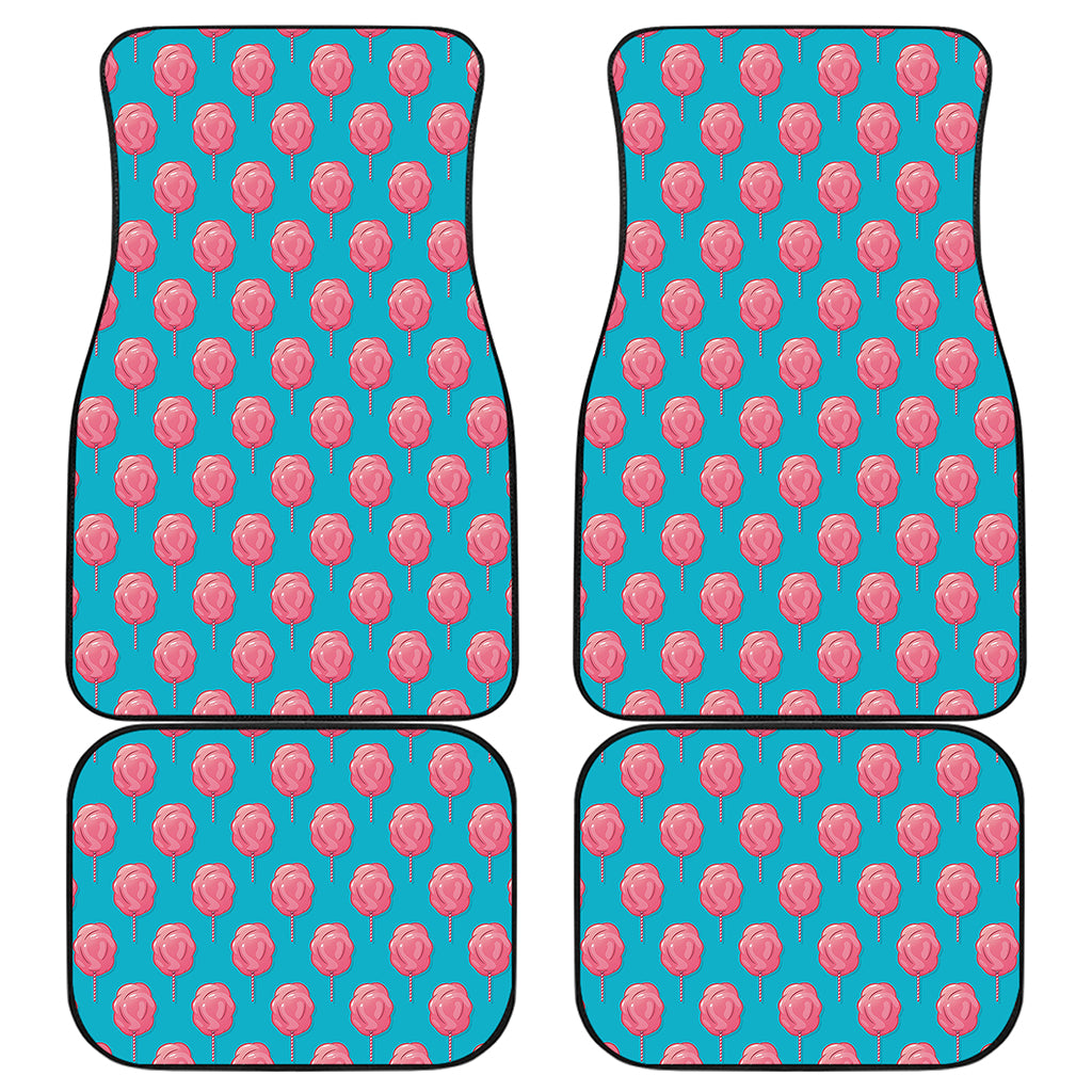 Pink And Blue Cotton Candy Pattern Print Front and Back Car Floor Mats