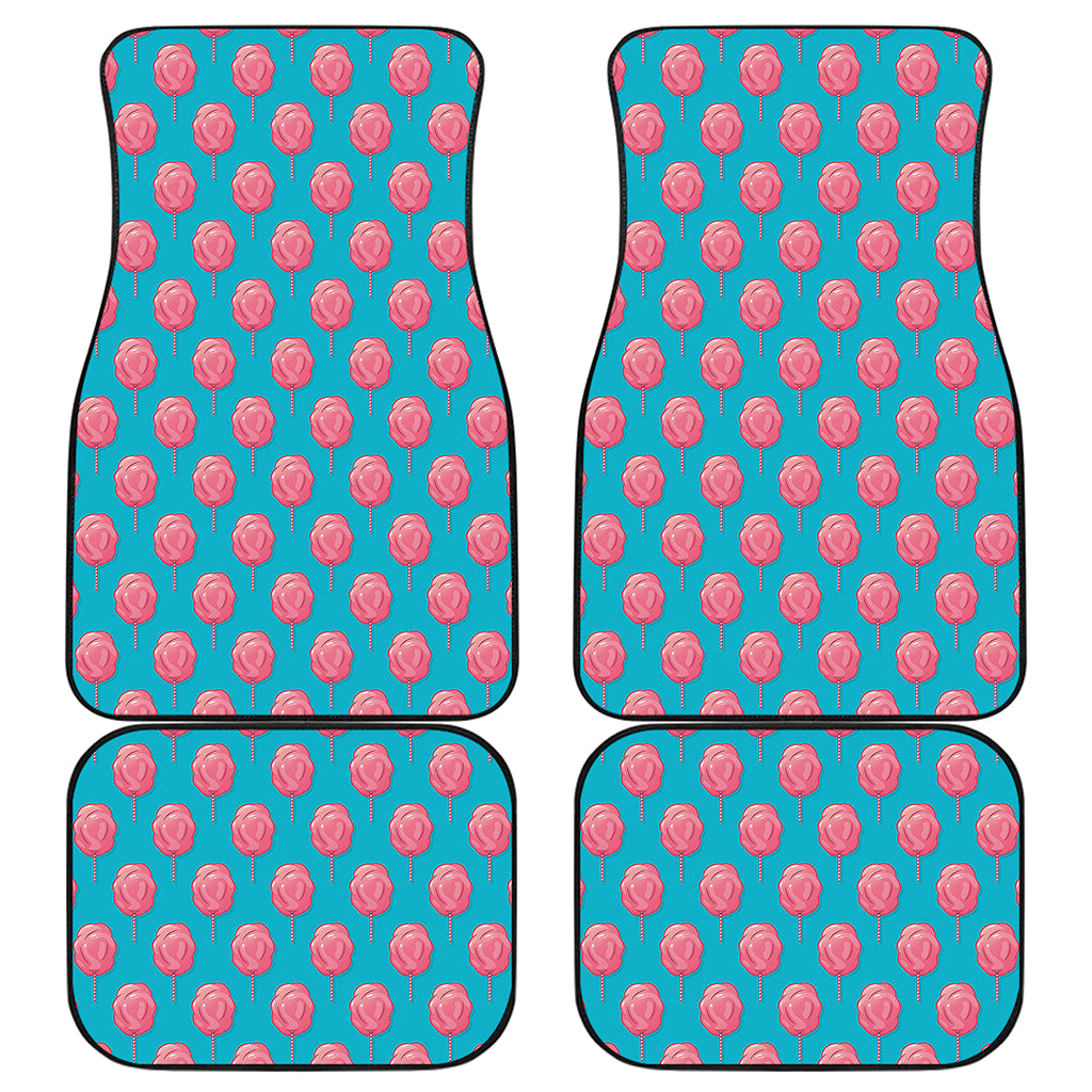 Pink And Blue Cotton Candy Pattern Print Front and Back Car Floor Mats