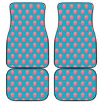 Pink And Blue Cotton Candy Pattern Print Front and Back Car Floor Mats