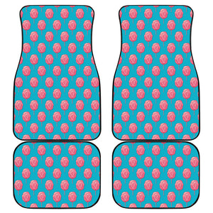 Pink And Blue Cotton Candy Pattern Print Front and Back Car Floor Mats