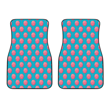 Pink And Blue Cotton Candy Pattern Print Front Car Floor Mats