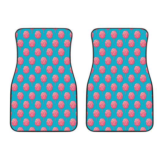 Pink And Blue Cotton Candy Pattern Print Front Car Floor Mats