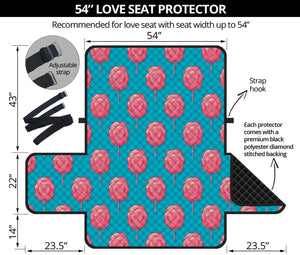 Pink And Blue Cotton Candy Pattern Print Loveseat Protector