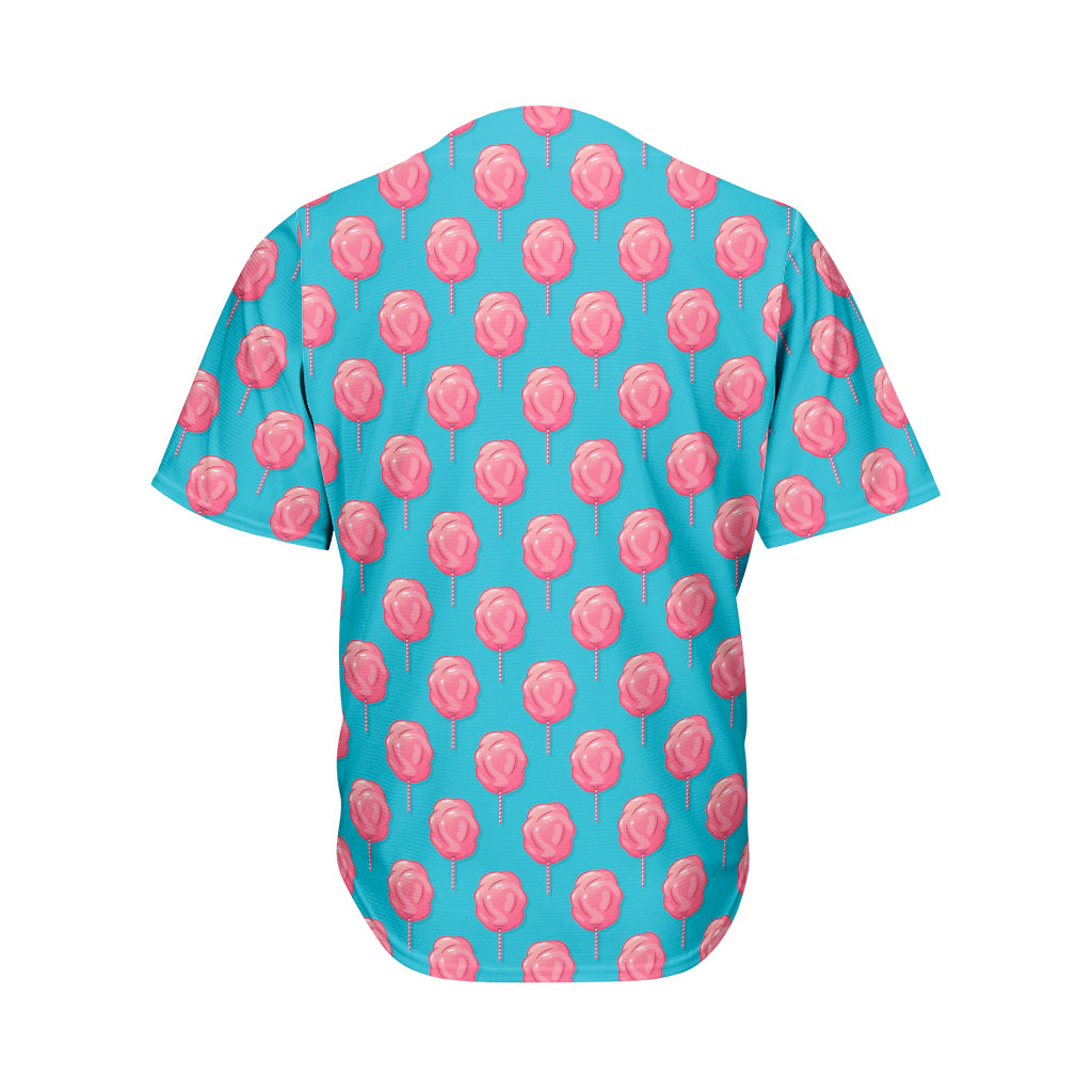 Pink And Blue Cotton Candy Pattern Print Men's Baseball Jersey