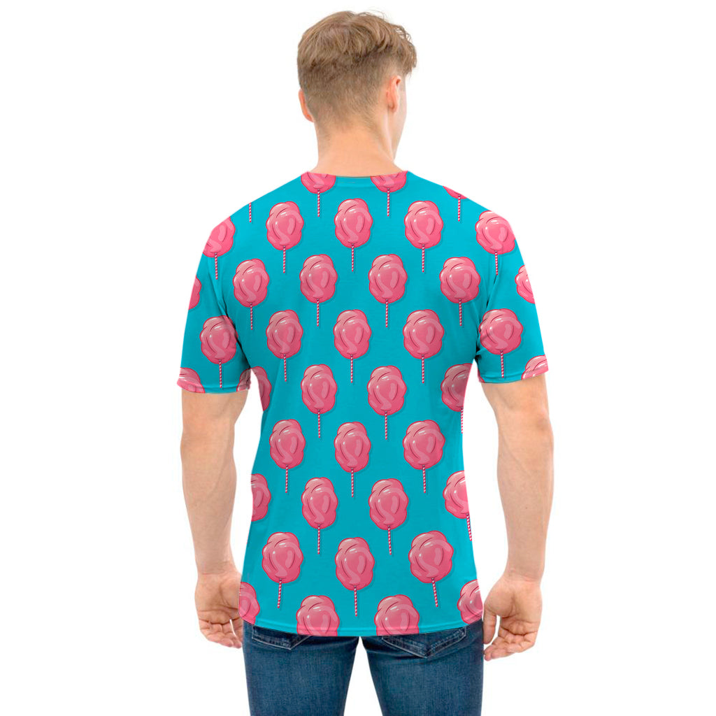 Pink And Blue Cotton Candy Pattern Print Men's T-Shirt