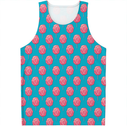 Pink And Blue Cotton Candy Pattern Print Men's Tank Top