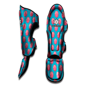 Pink And Blue Cotton Candy Pattern Print Muay Thai Shin Guard