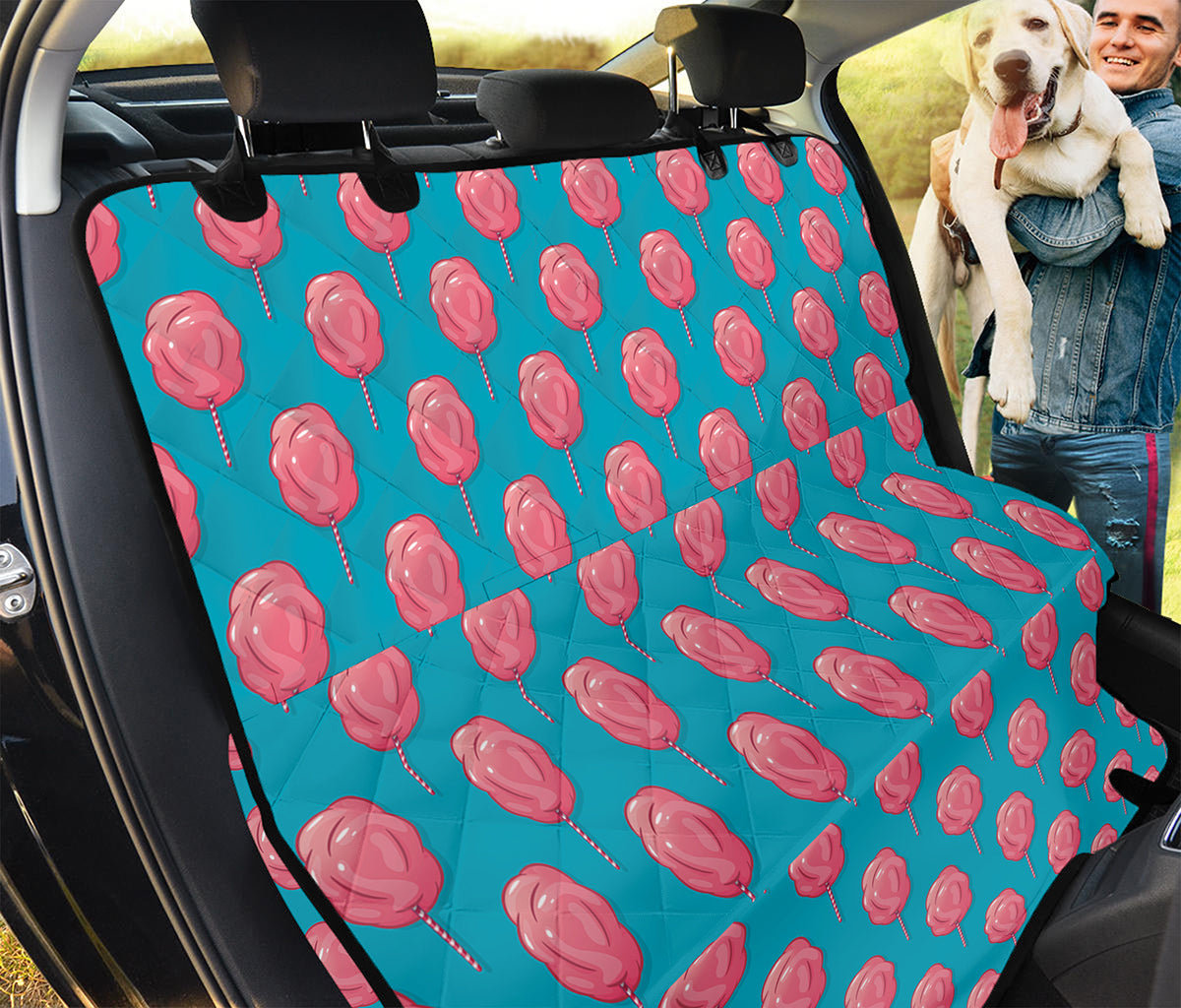 Pink And Blue Cotton Candy Pattern Print Pet Car Back Seat Cover