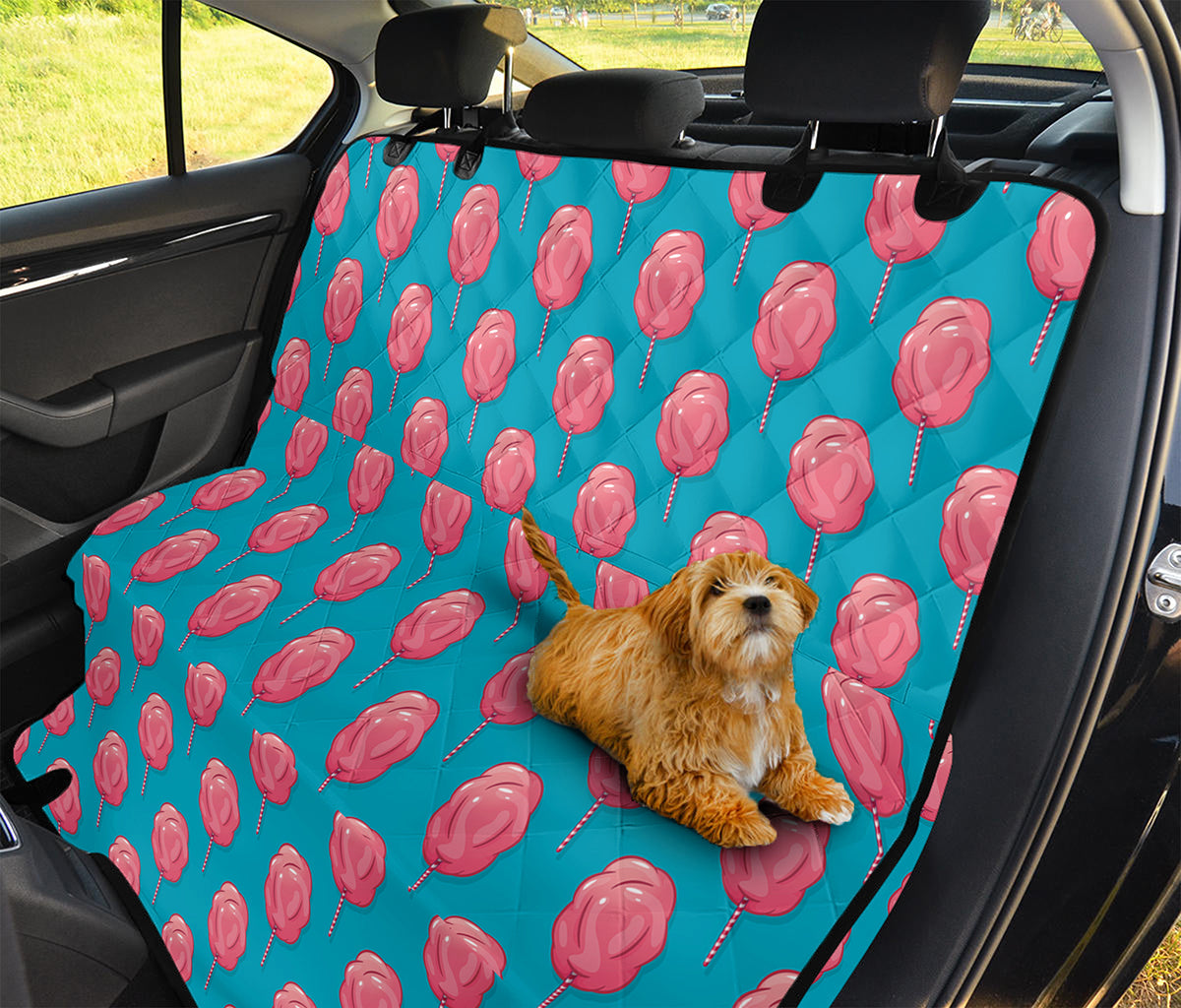 Pink And Blue Cotton Candy Pattern Print Pet Car Back Seat Cover