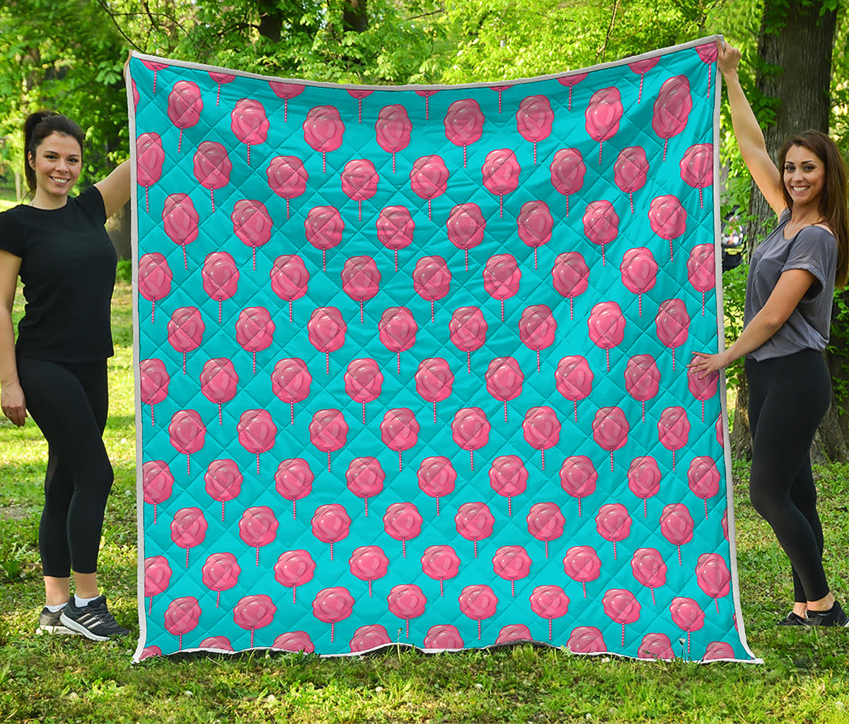 Pink And Blue Cotton Candy Pattern Print Quilt