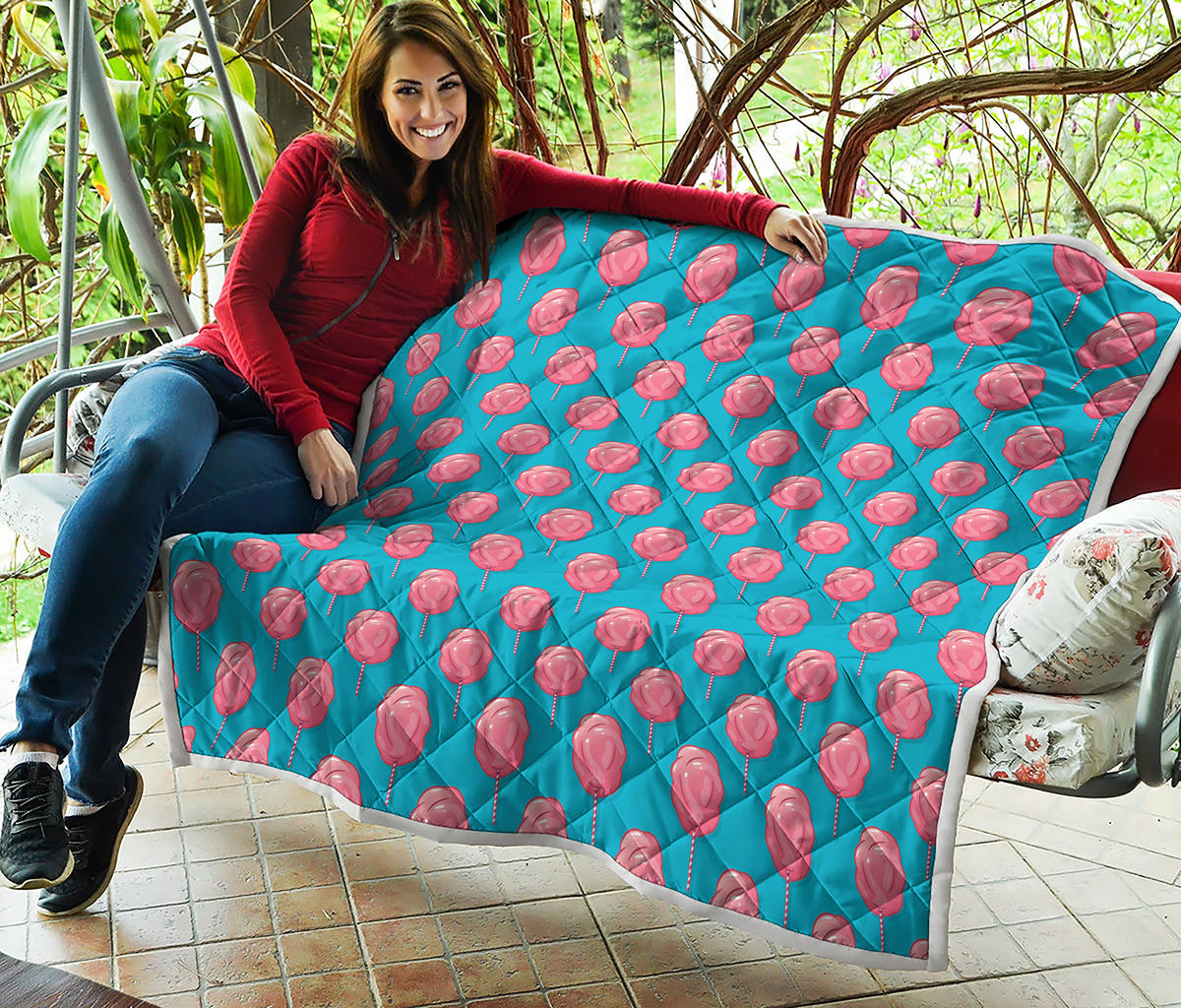 Pink And Blue Cotton Candy Pattern Print Quilt