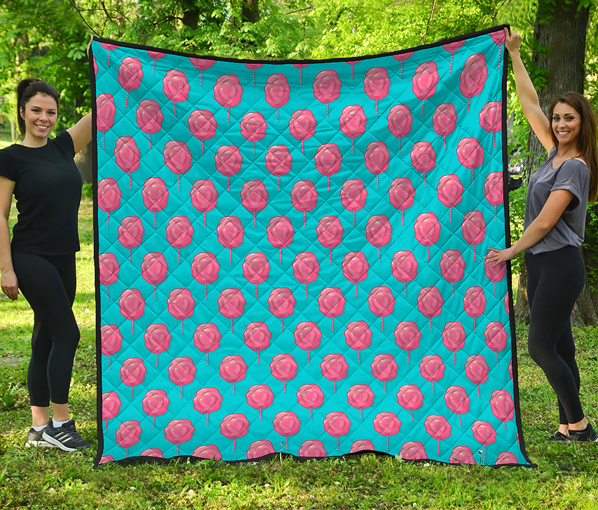 Pink And Blue Cotton Candy Pattern Print Quilt