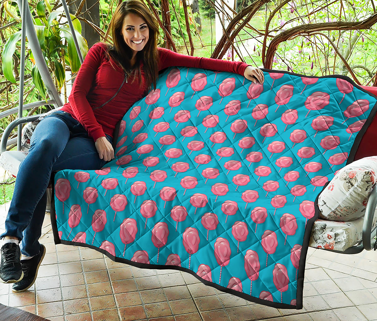 Pink And Blue Cotton Candy Pattern Print Quilt