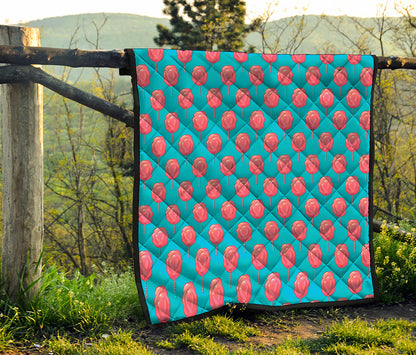 Pink And Blue Cotton Candy Pattern Print Quilt
