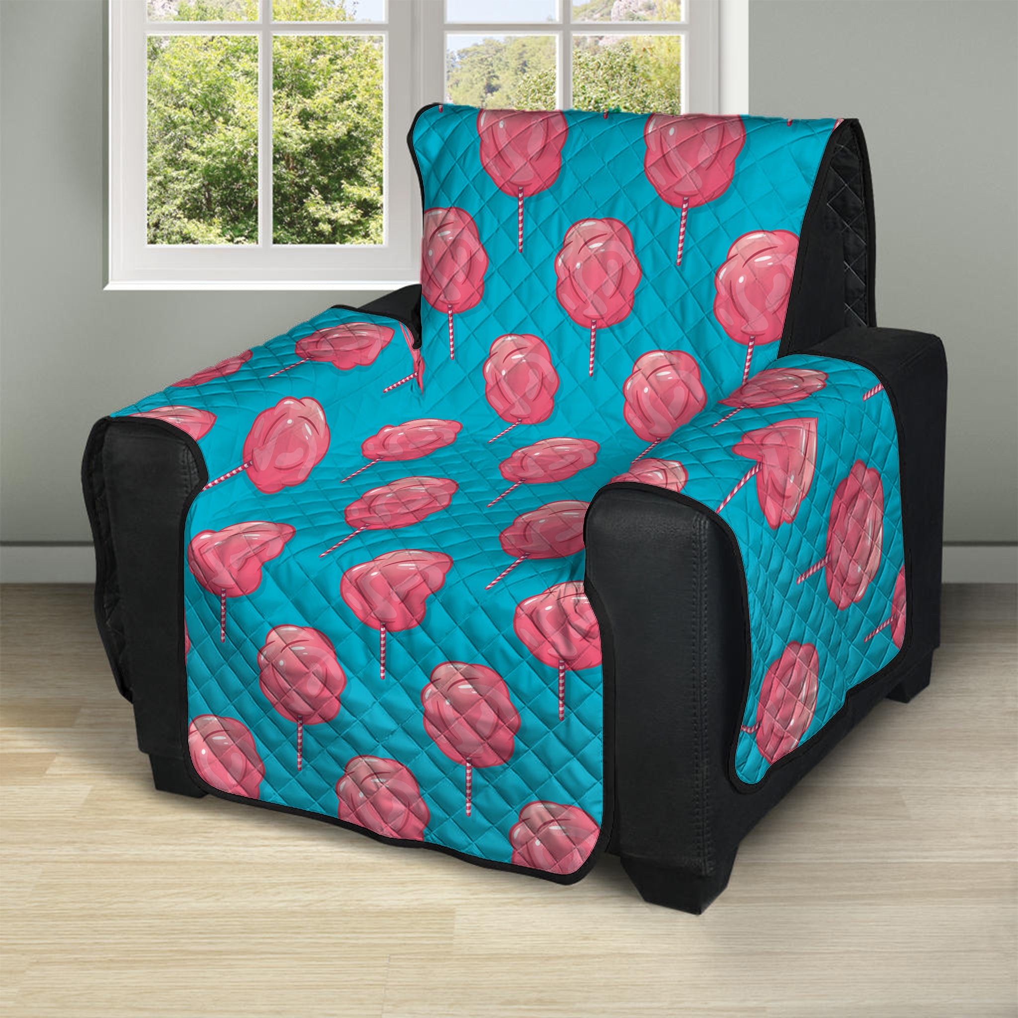 Pink And Blue Cotton Candy Pattern Print Recliner Protector