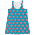Pink And Blue Cotton Candy Pattern Print Women's Racerback Tank Top