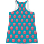 Pink And Blue Cotton Candy Pattern Print Women's Racerback Tank Top