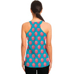 Pink And Blue Cotton Candy Pattern Print Women's Racerback Tank Top