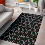 Pink And Blue Lights Heart Pattern Print Area Rug