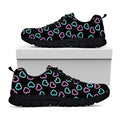 Pink And Blue Lights Heart Pattern Print Black Running Shoes