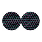 Pink And Blue Lights Heart Pattern Print Car Coasters