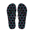 Pink And Blue Lights Heart Pattern Print Flip Flops