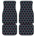 Pink And Blue Lights Heart Pattern Print Front and Back Car Floor Mats