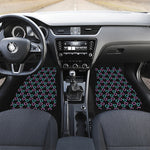 Pink And Blue Lights Heart Pattern Print Front and Back Car Floor Mats