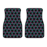 Pink And Blue Lights Heart Pattern Print Front Car Floor Mats