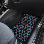 Pink And Blue Lights Heart Pattern Print Front Car Floor Mats