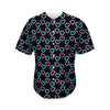 Pink And Blue Lights Heart Pattern Print Men's Baseball Jersey