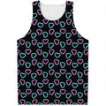 Pink And Blue Lights Heart Pattern Print Men's Tank Top