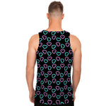 Pink And Blue Lights Heart Pattern Print Men's Tank Top