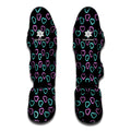 Pink And Blue Lights Heart Pattern Print Muay Thai Shin Guards