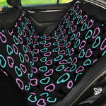 Pink And Blue Lights Heart Pattern Print Pet Car Back Seat Cover