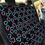 Pink And Blue Lights Heart Pattern Print Pet Car Back Seat Cover