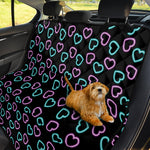 Pink And Blue Lights Heart Pattern Print Pet Car Back Seat Cover