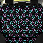 Pink And Blue Lights Heart Pattern Print Pet Car Back Seat Cover
