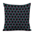 Pink And Blue Lights Heart Pattern Print Pillow Cover