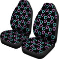 Pink And Blue Lights Heart Pattern Print Universal Fit Car Seat Covers