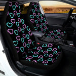 Pink And Blue Lights Heart Pattern Print Universal Fit Car Seat Covers