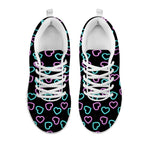 Pink And Blue Lights Heart Pattern Print White Sneakers