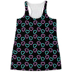 Pink And Blue Lights Heart Pattern Print Women's Racerback Tank Top