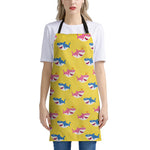 Pink And Blue Shark Pattern Print Apron