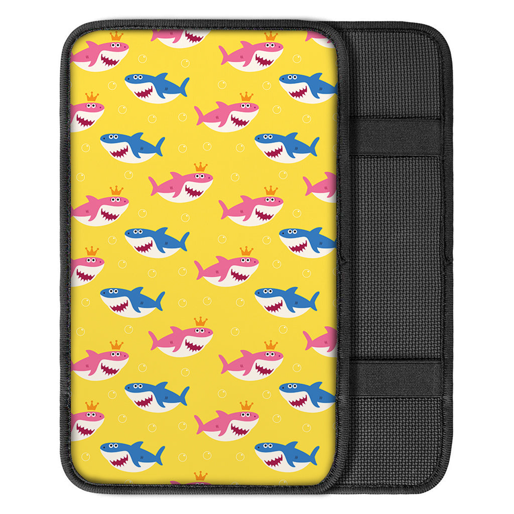 Pink And Blue Shark Pattern Print Car Center Console Cover