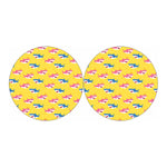 Pink And Blue Shark Pattern Print Car Coasters
