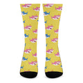 Pink And Blue Shark Pattern Print Crew Socks