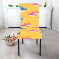 Pink And Blue Shark Pattern Print Dining Chair Slipcover