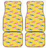 Pink And Blue Shark Pattern Print Front and Back Car Floor Mats