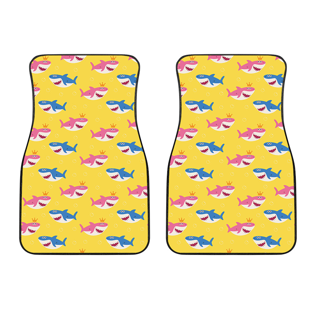 Pink And Blue Shark Pattern Print Front Car Floor Mats